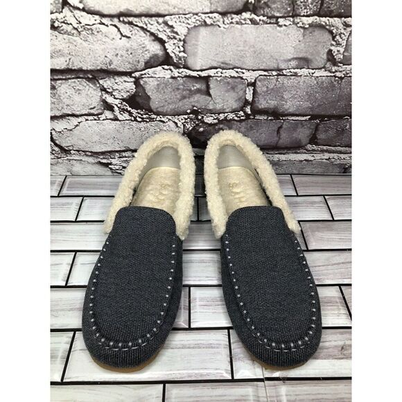 Rothy's Gray Textile The Slipper Fur Loafers Flat Faux Wool Women Sz 6M US/36EU - Picture 2 of 16